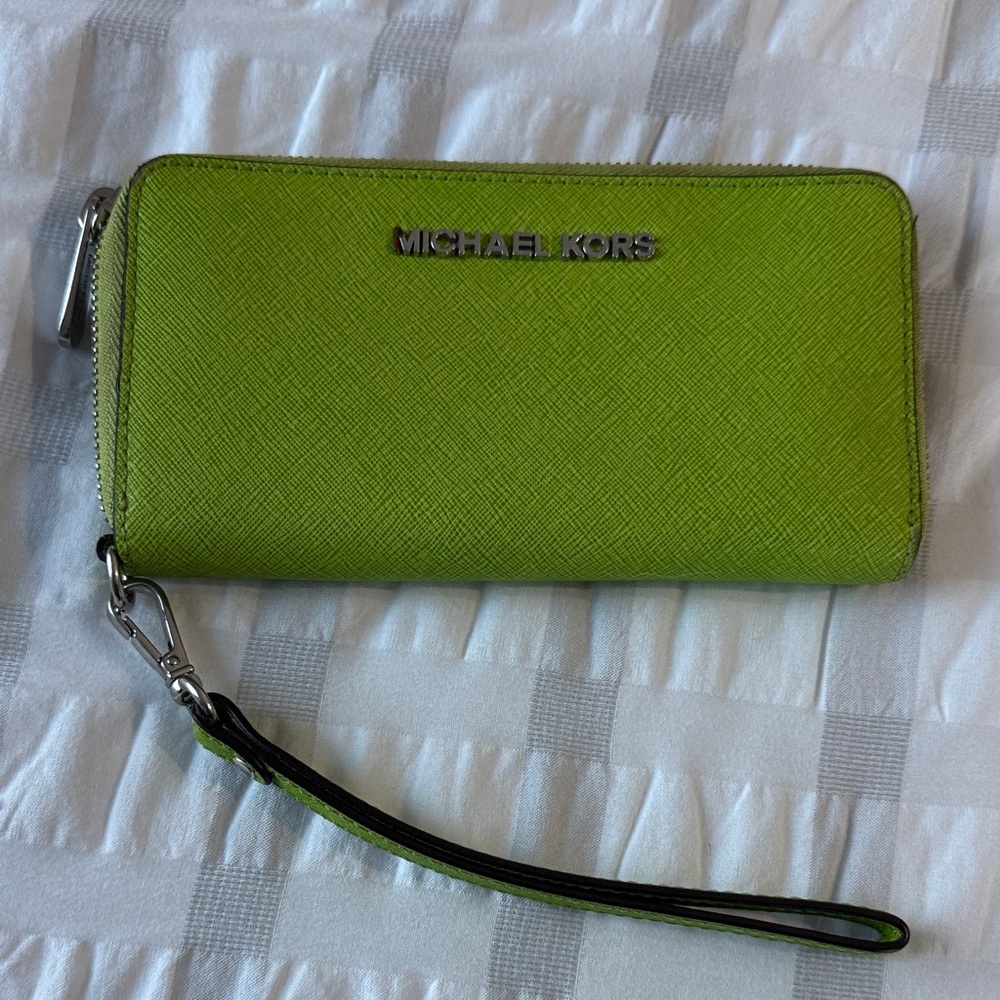 Michael Kors Lime Green Wristlet